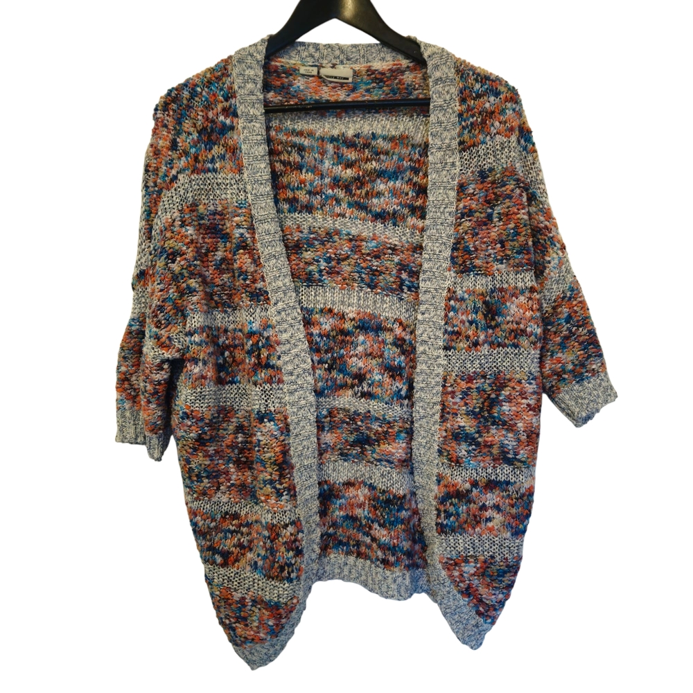 Noisy may Gray and Blue Knit Cardigan Sweater